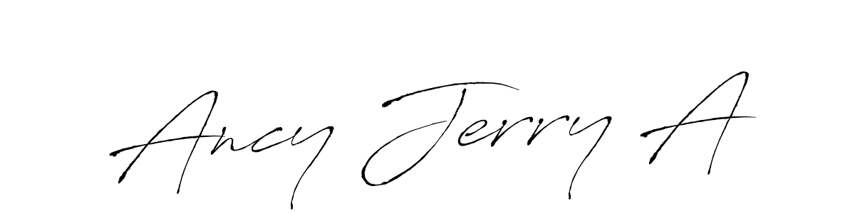 The best way (Antro_Vectra) to make a short signature is to pick only two or three words in your name. The name Ancy Jerry A include a total of six letters. For converting this name. Ancy Jerry A signature style 6 images and pictures png