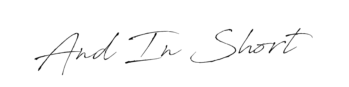 How to Draw And In Short signature style? Antro_Vectra is a latest design signature styles for name And In Short. And In Short signature style 6 images and pictures png