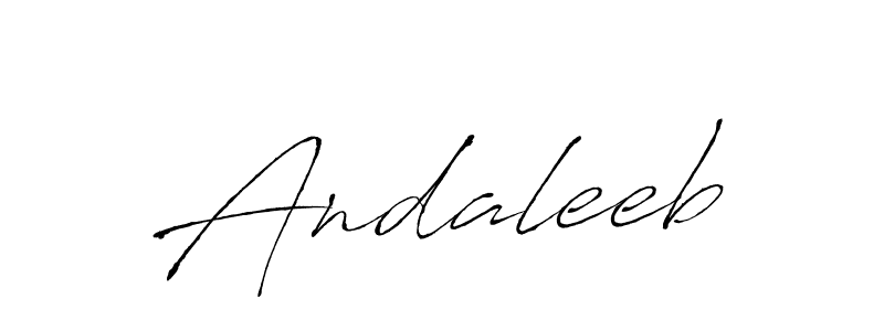 Make a beautiful signature design for name Andaleeb. With this signature (Antro_Vectra) style, you can create a handwritten signature for free. Andaleeb signature style 6 images and pictures png