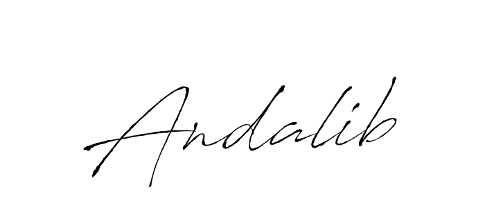 How to make Andalib signature? Antro_Vectra is a professional autograph style. Create handwritten signature for Andalib name. Andalib signature style 6 images and pictures png