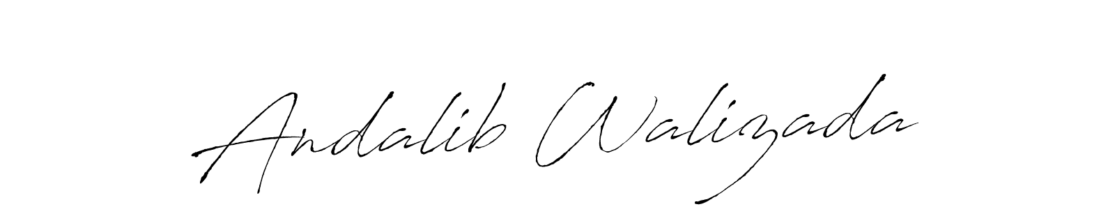 This is the best signature style for the Andalib Walizada name. Also you like these signature font (Antro_Vectra). Mix name signature. Andalib Walizada signature style 6 images and pictures png