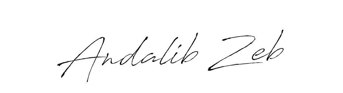 Also You can easily find your signature by using the search form. We will create Andalib Zeb name handwritten signature images for you free of cost using Antro_Vectra sign style. Andalib Zeb signature style 6 images and pictures png