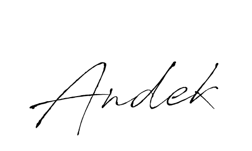 The best way (Antro_Vectra) to make a short signature is to pick only two or three words in your name. The name Andek include a total of six letters. For converting this name. Andek signature style 6 images and pictures png