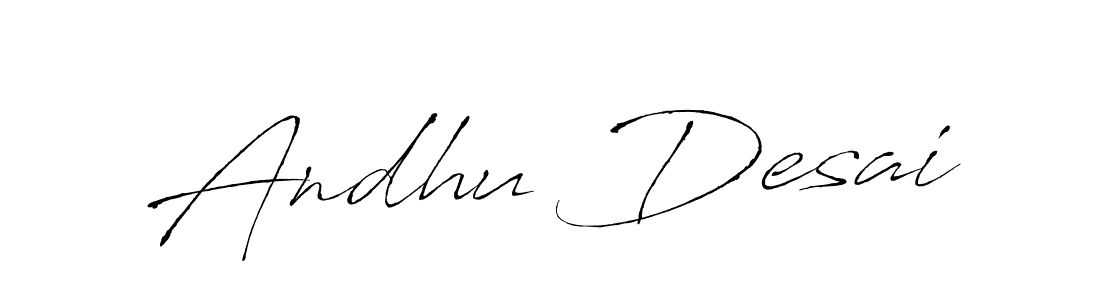 Antro_Vectra is a professional signature style that is perfect for those who want to add a touch of class to their signature. It is also a great choice for those who want to make their signature more unique. Get Andhu Desai name to fancy signature for free. Andhu Desai signature style 6 images and pictures png