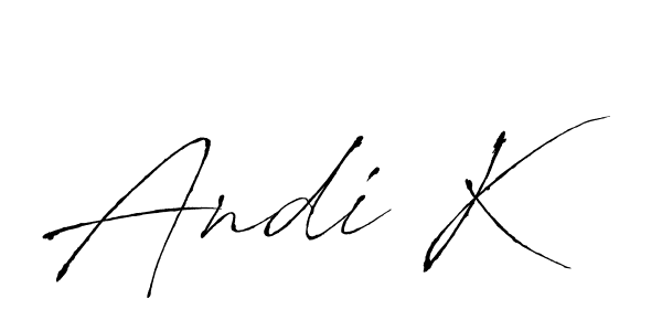 Use a signature maker to create a handwritten signature online. With this signature software, you can design (Antro_Vectra) your own signature for name Andi K. Andi K signature style 6 images and pictures png