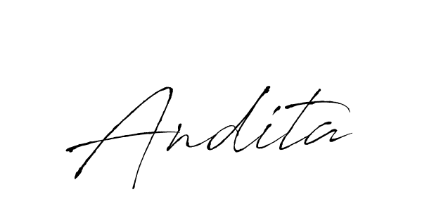 Design your own signature with our free online signature maker. With this signature software, you can create a handwritten (Antro_Vectra) signature for name Andita. Andita signature style 6 images and pictures png