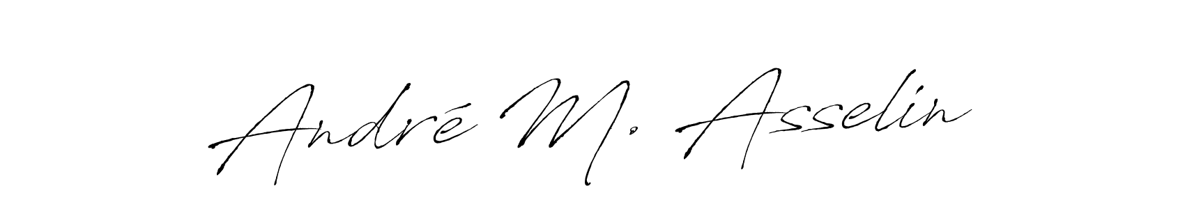 How to make André M. Asselin name signature. Use Antro_Vectra style for creating short signs online. This is the latest handwritten sign. André M. Asselin signature style 6 images and pictures png