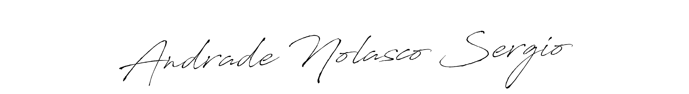 How to make Andrade Nolasco Sergio name signature. Use Antro_Vectra style for creating short signs online. This is the latest handwritten sign. Andrade Nolasco Sergio signature style 6 images and pictures png