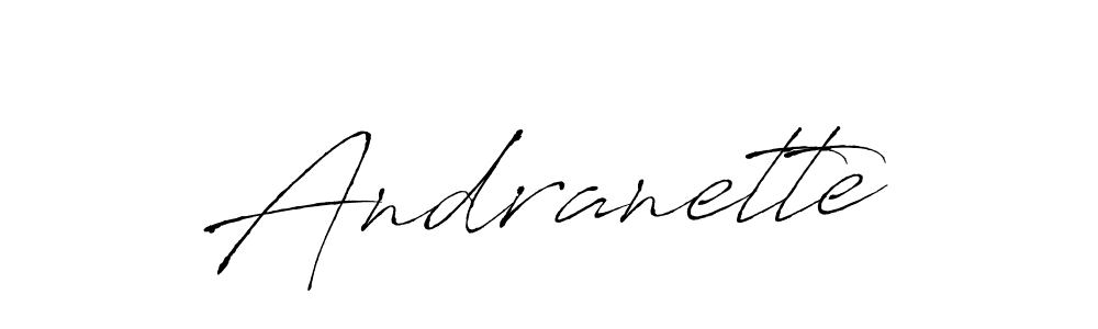 The best way (Antro_Vectra) to make a short signature is to pick only two or three words in your name. The name Andranette include a total of six letters. For converting this name. Andranette signature style 6 images and pictures png