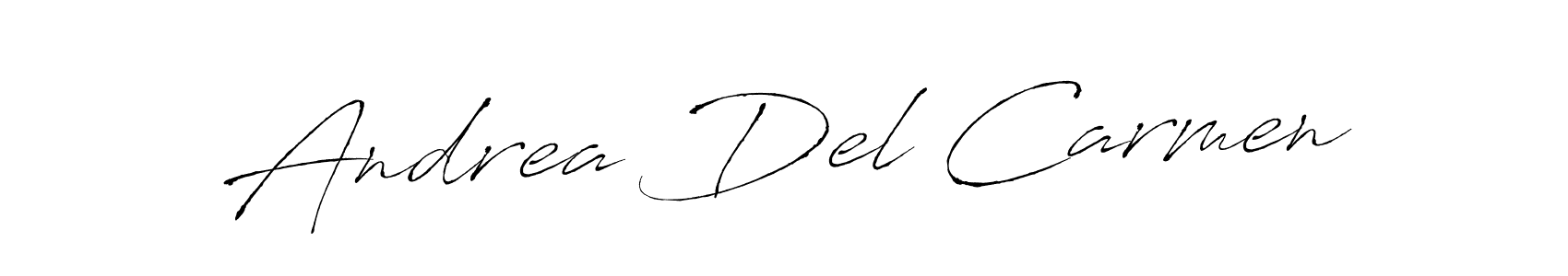 Andrea Del Carmen stylish signature style. Best Handwritten Sign (Antro_Vectra) for my name. Handwritten Signature Collection Ideas for my name Andrea Del Carmen. Andrea Del Carmen signature style 6 images and pictures png