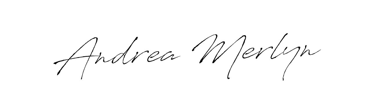 How to make Andrea Merlyn name signature. Use Antro_Vectra style for creating short signs online. This is the latest handwritten sign. Andrea Merlyn signature style 6 images and pictures png