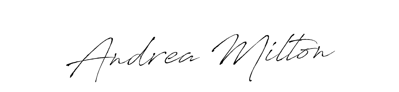 Also we have Andrea Milton name is the best signature style. Create professional handwritten signature collection using Antro_Vectra autograph style. Andrea Milton signature style 6 images and pictures png