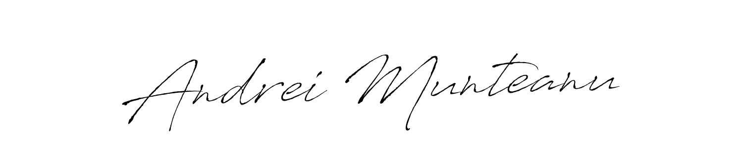 Make a beautiful signature design for name Andrei Munteanu. With this signature (Antro_Vectra) style, you can create a handwritten signature for free. Andrei Munteanu signature style 6 images and pictures png