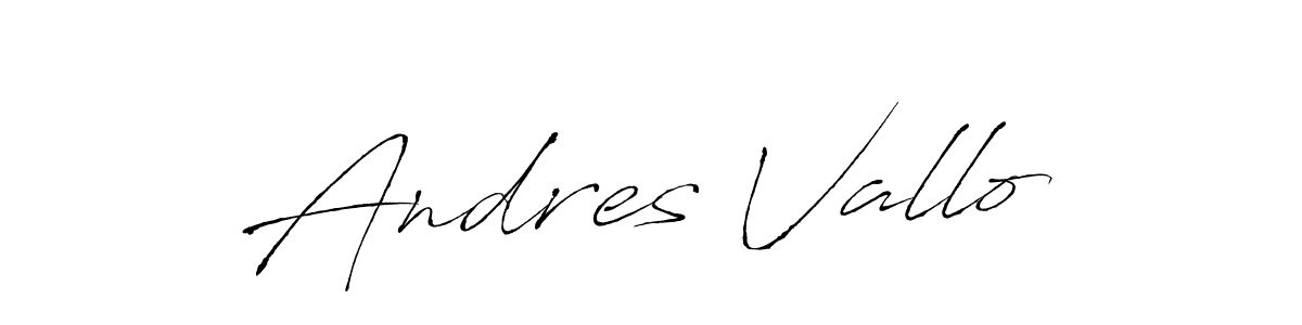 How to make Andres Vallo name signature. Use Antro_Vectra style for creating short signs online. This is the latest handwritten sign. Andres Vallo signature style 6 images and pictures png