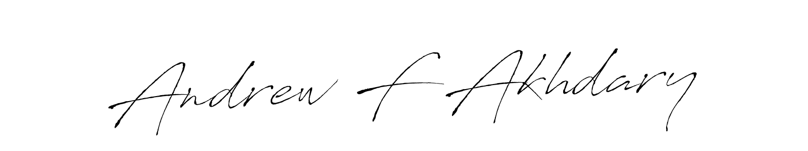 This is the best signature style for the Andrew F Akhdary name. Also you like these signature font (Antro_Vectra). Mix name signature. Andrew F Akhdary signature style 6 images and pictures png