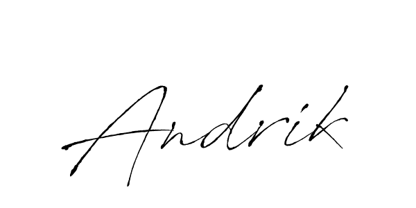 Design your own signature with our free online signature maker. With this signature software, you can create a handwritten (Antro_Vectra) signature for name Andrik. Andrik signature style 6 images and pictures png