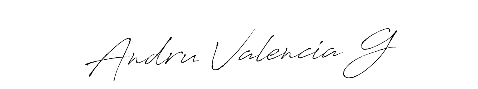 It looks lik you need a new signature style for name Andru Valencia G. Design unique handwritten (Antro_Vectra) signature with our free signature maker in just a few clicks. Andru Valencia G signature style 6 images and pictures png