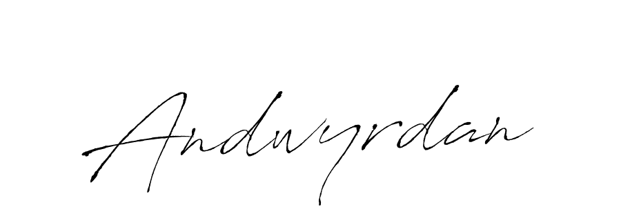 The best way (Antro_Vectra) to make a short signature is to pick only two or three words in your name. The name Andwyrdan include a total of six letters. For converting this name. Andwyrdan signature style 6 images and pictures png