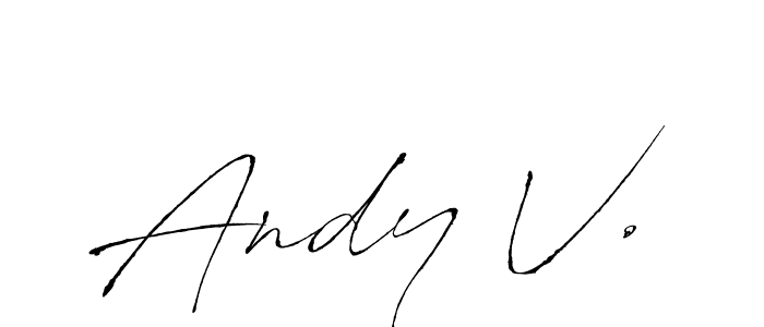 Similarly Antro_Vectra is the best handwritten signature design. Signature creator online .You can use it as an online autograph creator for name Andy V.. Andy V. signature style 6 images and pictures png