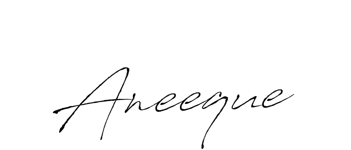 Aneeque stylish signature style. Best Handwritten Sign (Antro_Vectra) for my name. Handwritten Signature Collection Ideas for my name Aneeque. Aneeque signature style 6 images and pictures png