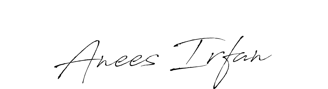 How to make Anees Irfan name signature. Use Antro_Vectra style for creating short signs online. This is the latest handwritten sign. Anees Irfan signature style 6 images and pictures png