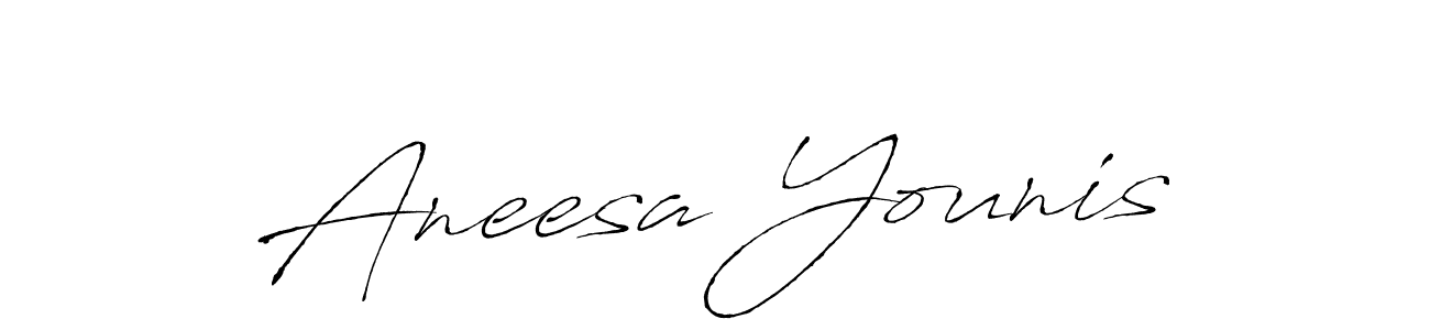 Antro_Vectra is a professional signature style that is perfect for those who want to add a touch of class to their signature. It is also a great choice for those who want to make their signature more unique. Get Aneesa Younis name to fancy signature for free. Aneesa Younis signature style 6 images and pictures png