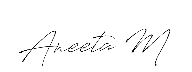 How to make Aneeta M name signature. Use Antro_Vectra style for creating short signs online. This is the latest handwritten sign. Aneeta M signature style 6 images and pictures png