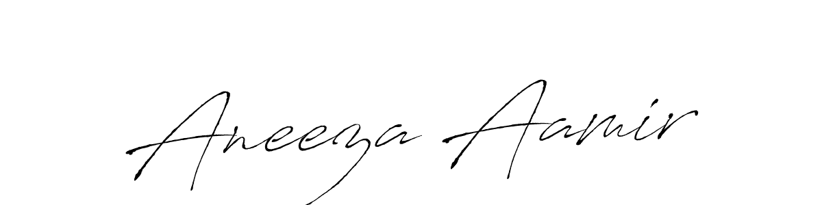 Create a beautiful signature design for name Aneeza Aamir. With this signature (Antro_Vectra) fonts, you can make a handwritten signature for free. Aneeza Aamir signature style 6 images and pictures png