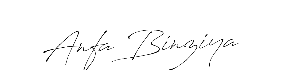 Design your own signature with our free online signature maker. With this signature software, you can create a handwritten (Antro_Vectra) signature for name Anfa Binziya. Anfa Binziya signature style 6 images and pictures png