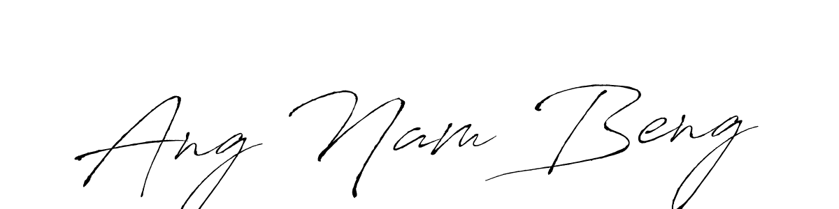 The best way (Antro_Vectra) to make a short signature is to pick only two or three words in your name. The name Ang Nam Beng include a total of six letters. For converting this name. Ang Nam Beng signature style 6 images and pictures png