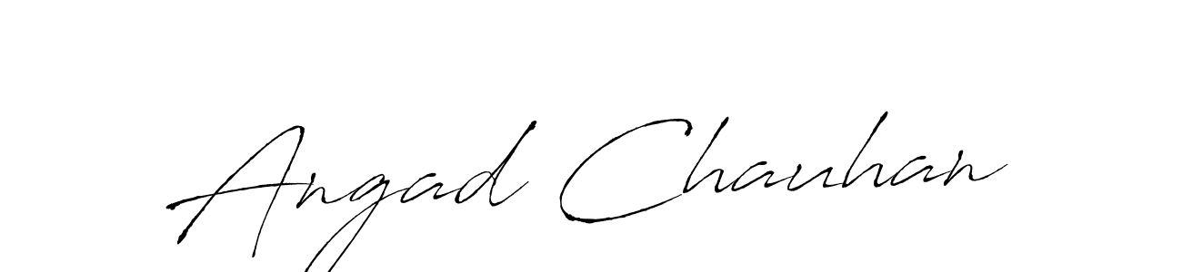 How to make Angad Chauhan name signature. Use Antro_Vectra style for creating short signs online. This is the latest handwritten sign. Angad Chauhan signature style 6 images and pictures png