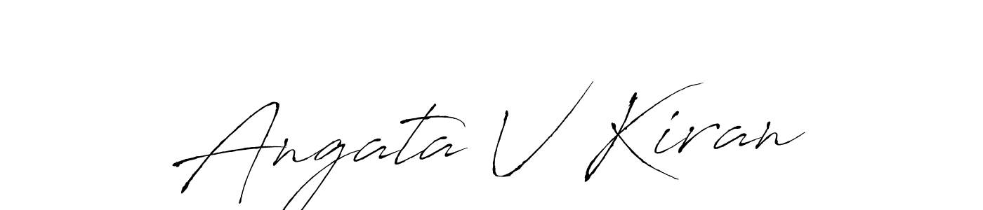 Make a beautiful signature design for name Angata V Kiran. With this signature (Antro_Vectra) style, you can create a handwritten signature for free. Angata V Kiran signature style 6 images and pictures png