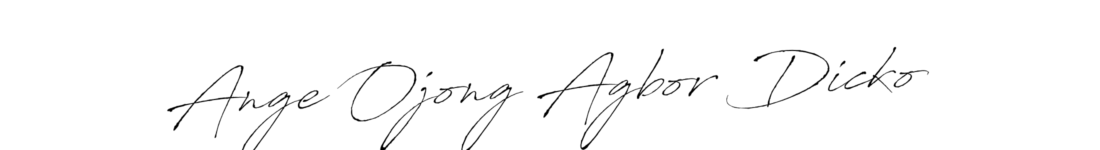 How to make Ange Ojong Agbor Dicko name signature. Use Antro_Vectra style for creating short signs online. This is the latest handwritten sign. Ange Ojong Agbor Dicko signature style 6 images and pictures png