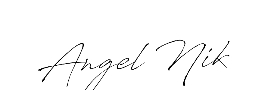 How to make Angel Nik name signature. Use Antro_Vectra style for creating short signs online. This is the latest handwritten sign. Angel Nik signature style 6 images and pictures png