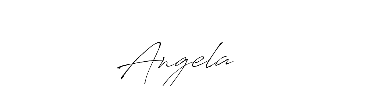 How to make Angela ❤️ name signature. Use Antro_Vectra style for creating short signs online. This is the latest handwritten sign. Angela ❤️ signature style 6 images and pictures png