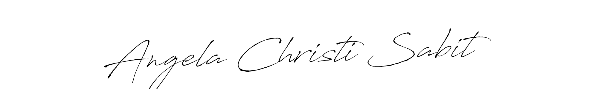 How to make Angela Christi Sabit name signature. Use Antro_Vectra style for creating short signs online. This is the latest handwritten sign. Angela Christi Sabit signature style 6 images and pictures png