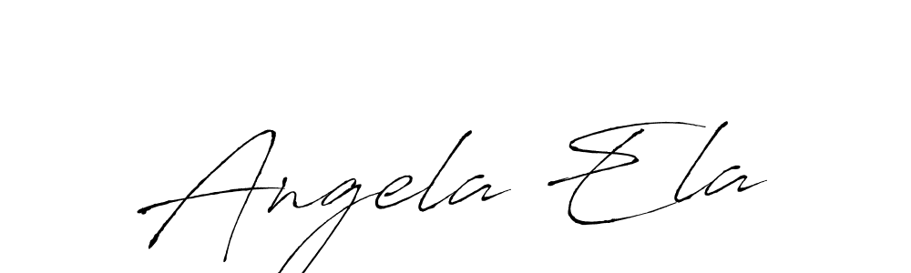 How to make Angela Ela name signature. Use Antro_Vectra style for creating short signs online. This is the latest handwritten sign. Angela Ela signature style 6 images and pictures png