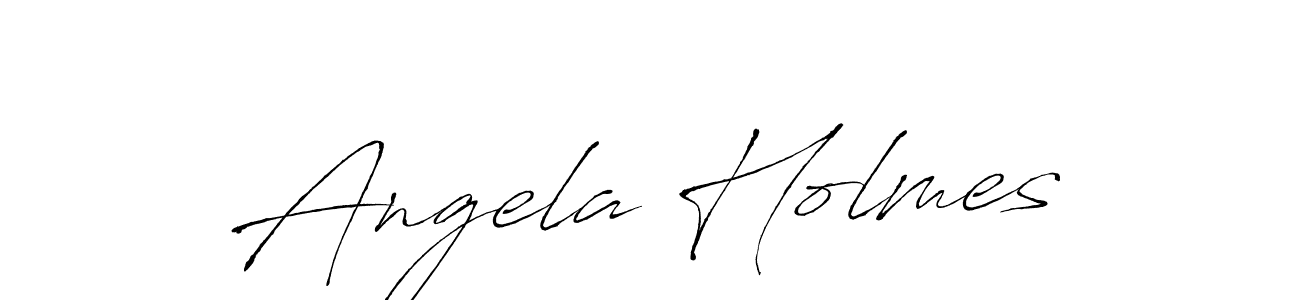 How to make Angela Holmes name signature. Use Antro_Vectra style for creating short signs online. This is the latest handwritten sign. Angela Holmes signature style 6 images and pictures png