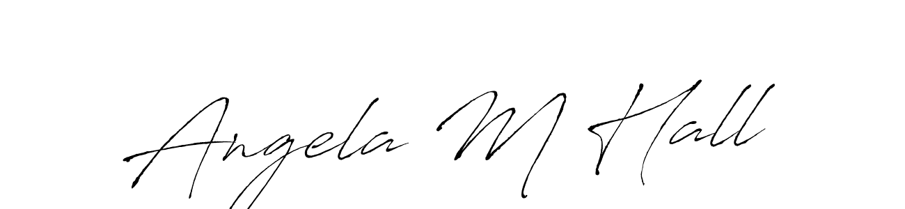 How to make Angela M Hall name signature. Use Antro_Vectra style for creating short signs online. This is the latest handwritten sign. Angela M Hall signature style 6 images and pictures png