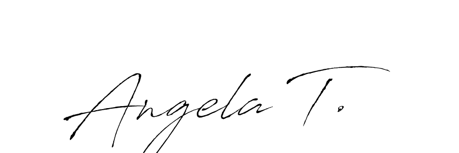 Angela T. stylish signature style. Best Handwritten Sign (Antro_Vectra) for my name. Handwritten Signature Collection Ideas for my name Angela T.. Angela T. signature style 6 images and pictures png