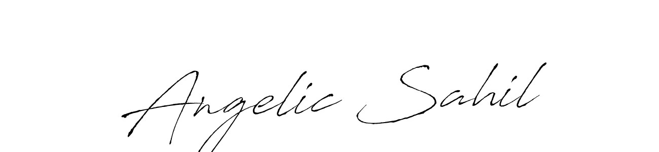 You should practise on your own different ways (Antro_Vectra) to write your name (Angelic Sahil) in signature. don't let someone else do it for you. Angelic Sahil signature style 6 images and pictures png