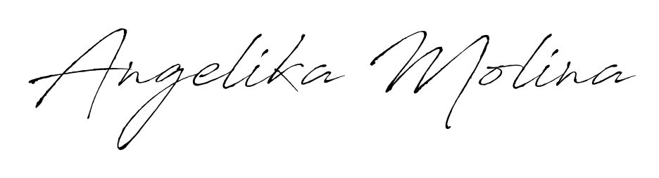 Looking for an artistic signature for Angelika Molina? The Antro_Vectra calligraphy style gives a sophisticated flow suitable for business cards and emails. Angelika Molina signature style 6 images and pictures png