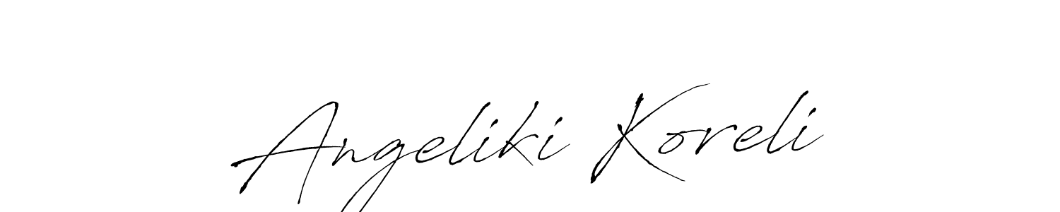 if you are searching for the best signature style for your name Angeliki Koreli. so please give up your signature search. here we have designed multiple signature styles  using Antro_Vectra. Angeliki Koreli signature style 6 images and pictures png