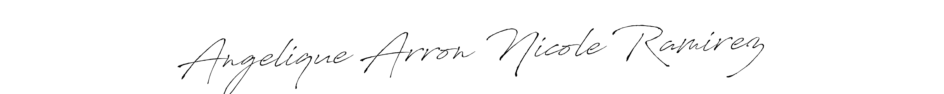 Create a beautiful signature design for name Angelique Arron Nicole Ramirez. With this signature (Antro_Vectra) fonts, you can make a handwritten signature for free. Angelique Arron Nicole Ramirez signature style 6 images and pictures png