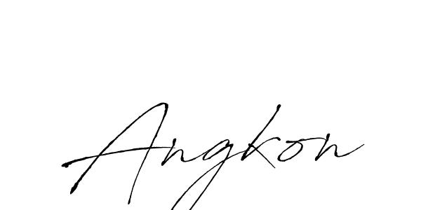 Use a signature maker to create a handwritten signature online. With this signature software, you can design (Antro_Vectra) your own signature for name Angkon. Angkon signature style 6 images and pictures png
