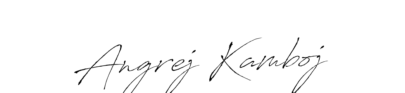 How to make Angrej Kamboj name signature. Use Antro_Vectra style for creating short signs online. This is the latest handwritten sign. Angrej Kamboj signature style 6 images and pictures png