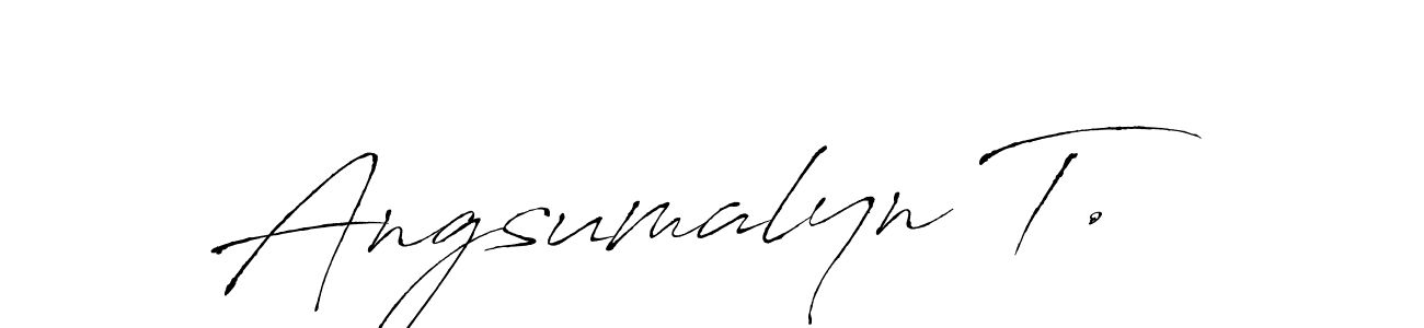 Once you've used our free online signature maker to create your best signature Antro_Vectra style, it's time to enjoy all of the benefits that Angsumalyn T. name signing documents. Angsumalyn T. signature style 6 images and pictures png