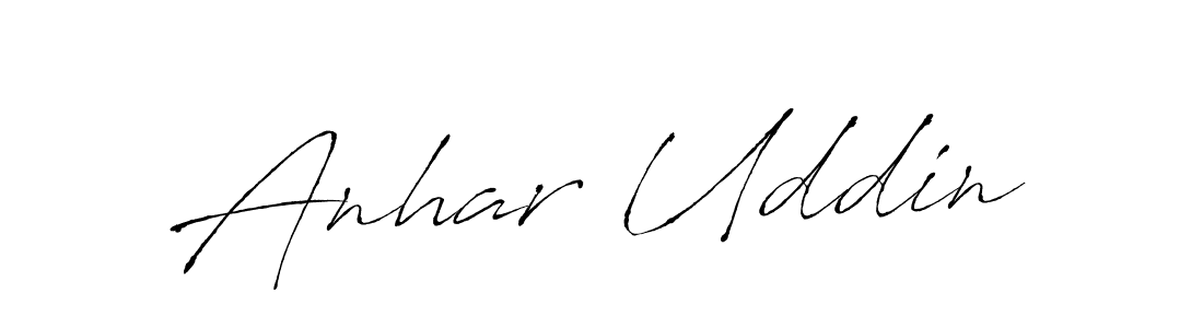 Create a beautiful signature design for name Anhar Uddin. With this signature (Antro_Vectra) fonts, you can make a handwritten signature for free. Anhar Uddin signature style 6 images and pictures png