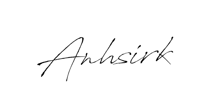 The best way (Antro_Vectra) to make a short signature is to pick only two or three words in your name. The name Anhsirk include a total of six letters. For converting this name. Anhsirk signature style 6 images and pictures png