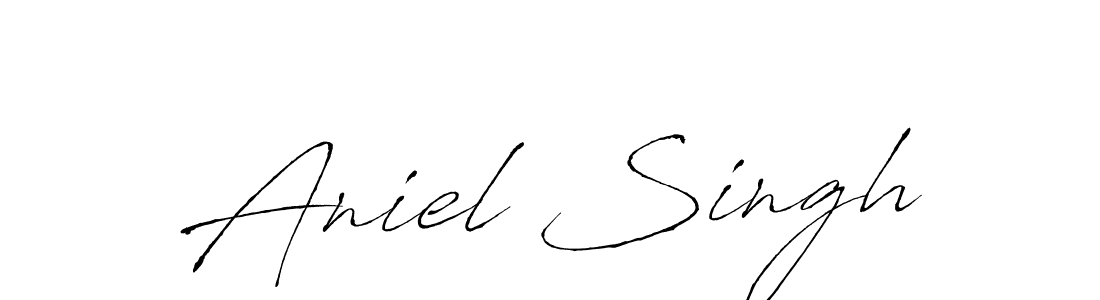 Make a beautiful signature design for name Aniel Singh. With this signature (Antro_Vectra) style, you can create a handwritten signature for free. Aniel Singh signature style 6 images and pictures png